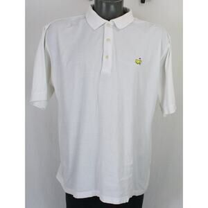 Vintage Masters Collection White Short Sleeve Polo Shirt Mens XL tour golf